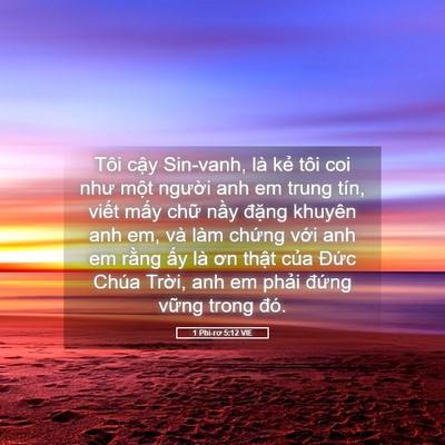 Picture 05 - 1 Phi-rơ 5:12 VIE - Tôi cậy Sin-vanh, là kẻ tôi coi như một - Bible Verse Picture