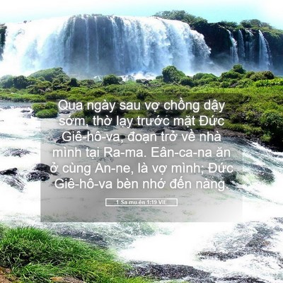 Picture 05 - 1 Sa-mu-ên 1:19 VIE - Qua ngày sau vợ chồng dậy sớm, thờ - Bible Verse Picture