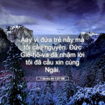 Picture 05 - 1 Sa-mu-ên 1:27 VIE - Aáy vì đứa trẻ nầy mà tôi cầu - Bible Verse Picture