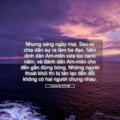 Picture 05 - 1 Sa-mu-ên 11:11 VIE - Nhưng sáng ngày mai, Sau-lơ chia dân sự ra - Bible Verse Picture