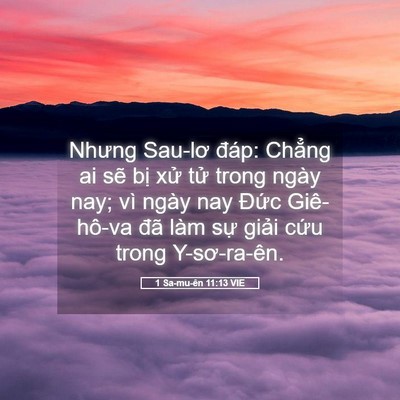 Picture 05 - 1 Sa-mu-ên 11:13 VIE - Nhưng Sau-lơ đáp: Chẳng ai sẽ bị xử - Bible Verse Picture