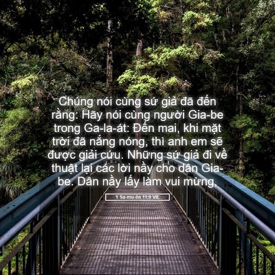 Picture 05 - 1 Sa-mu-ên 11:9 VIE - Chúng nói cùng sứ giả đã đến rằng: - Bible Verse Picture