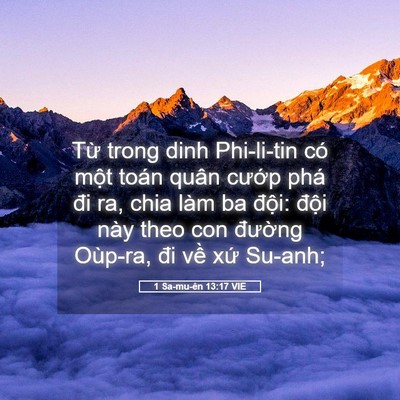 Picture 05 - 1 Sa-mu-ên 13:17 VIE - Từ trong dinh Phi-li-tin có một toán quân - Bible Verse Picture