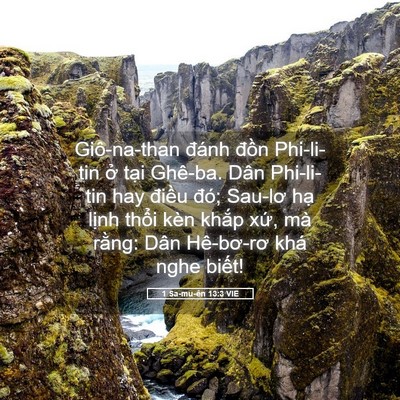 Picture 05 - 1 Sa-mu-ên 13:3 VIE - Giô-na-than đánh đồn Phi-li-tin ở tại - Bible Verse Picture
