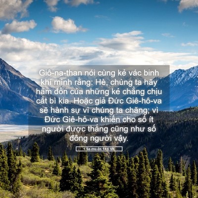 Picture 05 - 1 Sa-mu-ên 14:6 VIE - Giô-na-than nói cùng kẻ vác binh khí mình - Bible Verse Picture