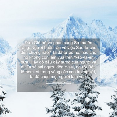 Picture 05 - 1 Sa-mu-ên 16:1 VIE - Đức Giê-hô-va phán cùng Sa-mu-ên rằng: - Bible Verse Picture