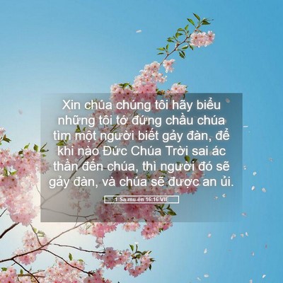Picture 05 - 1 Sa-mu-ên 16:16 VIE - Xin chúa chúng tôi hãy biểu những tôi - Bible Verse Picture