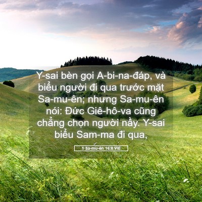 Picture 05 - 1 Sa-mu-ên 16:8 VIE - Y-sai bèn gọi A-bi-na-đáp, và biểu - Bible Verse Picture