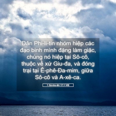 Picture 05 - 1 Sa-mu-ên 17:1 VIE - Dân Phi-li-tin nhóm hiệp các đạo binh - Bible Verse Picture