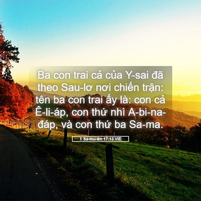 Picture 05 - 1 Sa-mu-ên 17:13 VIE - Ba con trai cả của Y-sai đã theo Sau-lơ - Bible Verse Picture