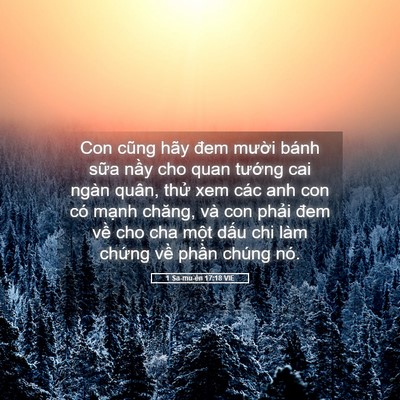 Picture 05 - 1 Sa-mu-ên 17:18 VIE - Con cũng hãy đem mười bánh sữa nầy cho - Bible Verse Picture