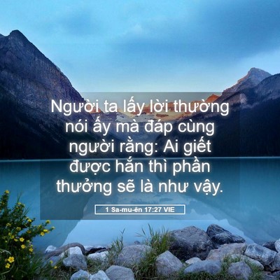 Picture 05 - 1 Sa-mu-ên 17:27 VIE - Người ta lấy lời thường nói ấy mà - Bible Verse Picture