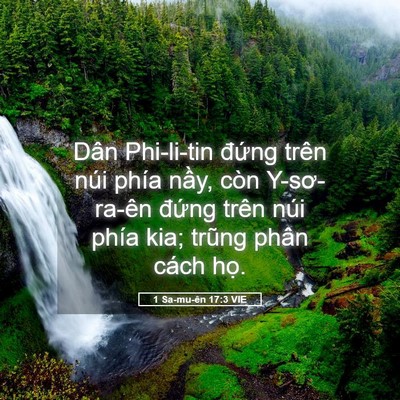 Picture 05 - 1 Sa-mu-ên 17:3 VIE - Dân Phi-li-tin đứng trên núi phía nầy, - Bible Verse Picture