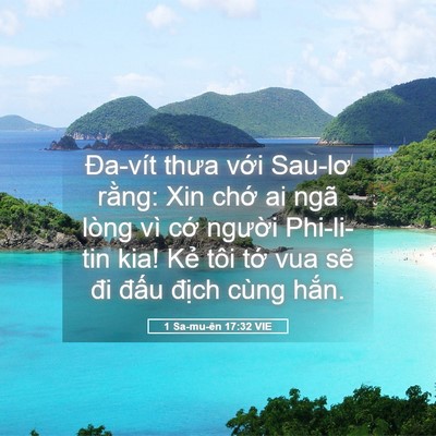 Picture 05 - 1 Sa-mu-ên 17:32 VIE - Đa-vít thưa với Sau-lơ rằng: Xin chớ ai - Bible Verse Picture
