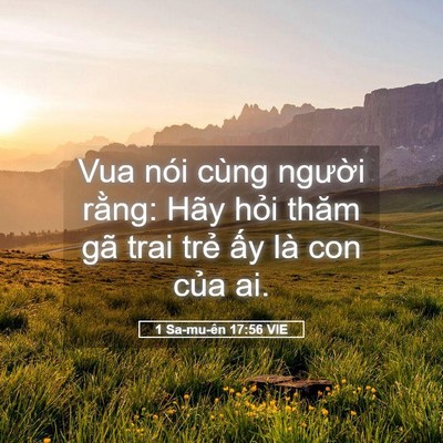 Picture 05 - 1 Sa-mu-ên 17:56 VIE - Vua nói cùng người rằng: Hãy hỏi thăm - Bible Verse Picture