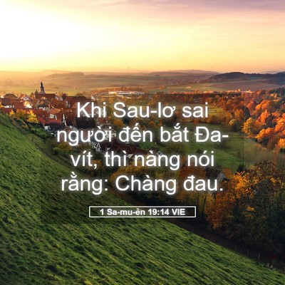 Picture 05 - 1 Sa-mu-ên 19:14 VIE - Khi Sau-lơ sai người đến bắt Đa-vít, - Bible Verse Picture