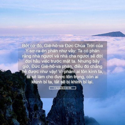 Picture 05 - 1 Sa-mu-ên 2:30 VIE - Bởi cớ đó, Giê-hô-va Đức Chúa Trời - Bible Verse Picture