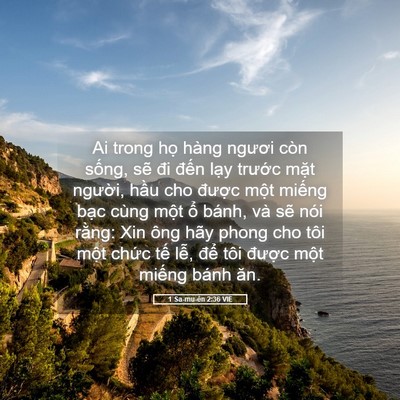 Picture 05 - 1 Sa-mu-ên 2:36 VIE - Ai trong họ hàng ngươi còn sống, sẽ đi - Bible Verse Picture