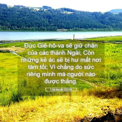 Picture 05 - 1 Sa-mu-ên 2:9 VIE - Đức Giê-hô-va sẽ giữ chân của các - Bible Verse Picture