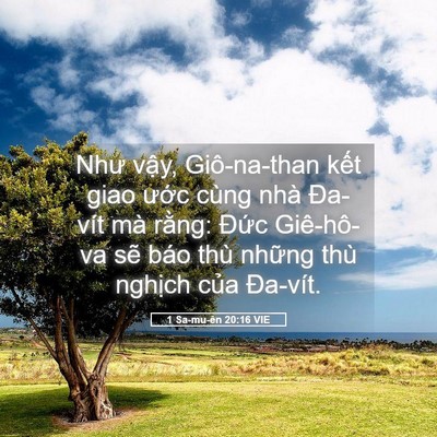 Picture 05 - 1 Sa-mu-ên 20:16 VIE - Như vậy, Giô-na-than kết giao ước cùng - Bible Verse Picture