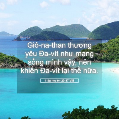 Picture 05 - 1 Sa-mu-ên 20:17 VIE - Giô-na-than thương yêu Đa-vít như mạng - Bible Verse Picture