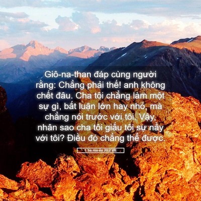 Picture 05 - 1 Sa-mu-ên 20:2 VIE - Giô-na-than đáp cùng người rằng: Chẳng - Bible Verse Picture