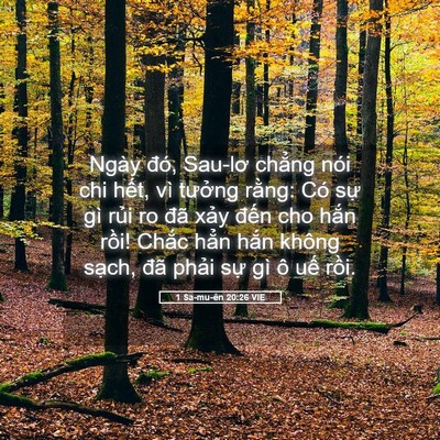 Picture 05 - 1 Sa-mu-ên 20:26 VIE - Ngày đó, Sau-lơ chẳng nói chi hết, vì - Bible Verse Picture
