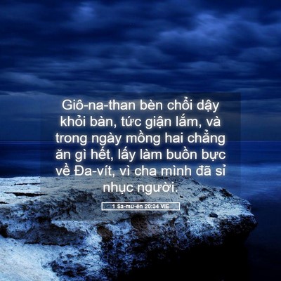 Picture 05 - 1 Sa-mu-ên 20:34 VIE - Giô-na-than bèn chổi dậy khỏi bàn, tức - Bible Verse Picture