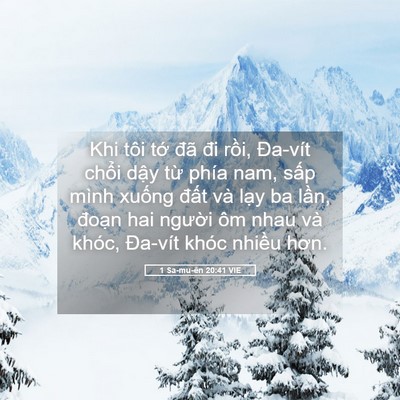 Picture 05 - 1 Sa-mu-ên 20:41 VIE - Khi tôi tớ đã đi rồi, Đa-vít chổi - Bible Verse Picture