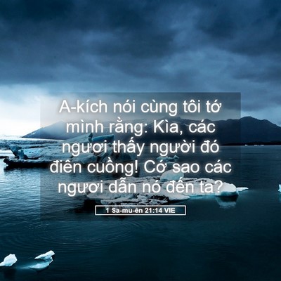 Picture 05 - 1 Sa-mu-ên 21:14 VIE - A-kích nói cùng tôi tớ mình rằng: Kìa, - Bible Verse Picture
