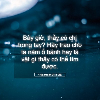 Picture 05 - 1 Sa-mu-ên 21:3 VIE - Bây giờ, thầy có chi trong tay? Hãy trao - Bible Verse Picture