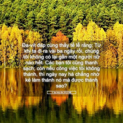 Picture 05 - 1 Sa-mu-ên 21:5 VIE - Đa-vít đáp cùng thầy tế lễ rằng: - Bible Verse Picture