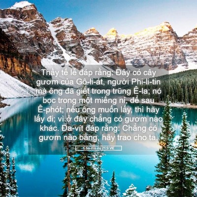 Picture 05 - 1 Sa-mu-ên 21:9 VIE - Thầy tế lễ đáp rằng: Đây có cây - Bible Verse Picture