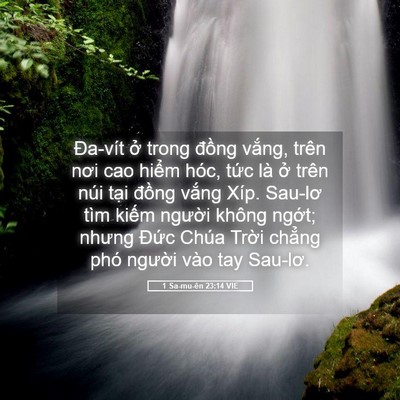 Picture 05 - 1 Sa-mu-ên 23:14 VIE - Đa-vít ở trong đồng vắng, trên nơi cao - Bible Verse Picture