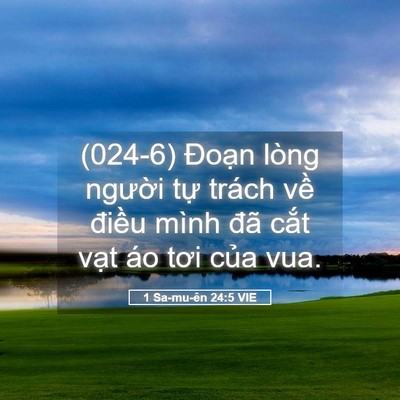 Picture 05 - 1 Sa-mu-ên 24:5 VIE - (024-6) Đoạn lòng người tự trách về - Bible Verse Picture