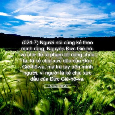 Picture 05 - 1 Sa-mu-ên 24:6 VIE - (024-7) Người nói cùng kẻ theo mình - Bible Verse Picture