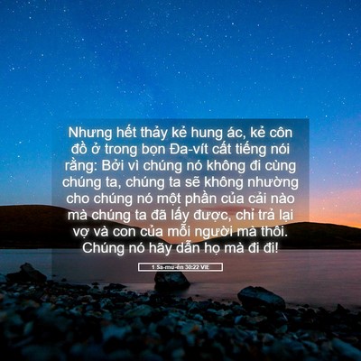 Picture 05 - 1 Sa-mu-ên 30:22 VIE - Nhưng hết thảy kẻ hung ác, kẻ côn - Bible Verse Picture