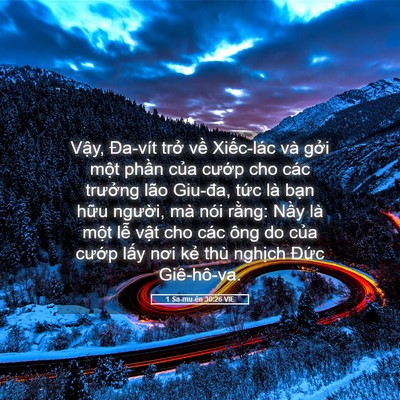Picture 05 - 1 Sa-mu-ên 30:26 VIE - Vậy, Đa-vít trở về Xiếc-lác và gởi - Bible Verse Picture