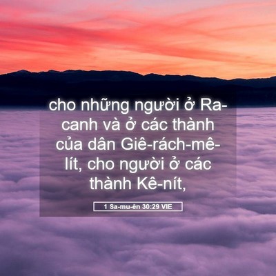 Picture 05 - 1 Sa-mu-ên 30:29 VIE - cho những người ở Ra-canh và ở các - Bible Verse Picture
