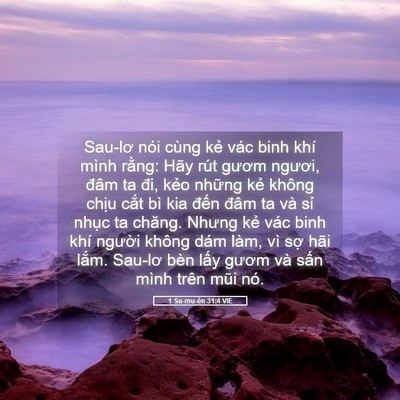 Picture 05 - 1 Sa-mu-ên 31:4 VIE - Sau-lơ nói cùng kẻ vác binh khí mình - Bible Verse Picture