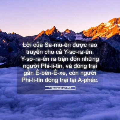 Picture 05 - 1 Sa-mu-ên 4:1 VIE - Lời của Sa-mu-ên được rao truyền cho - Bible Verse Picture