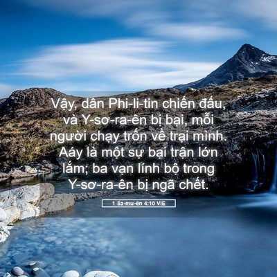 Picture 05 - 1 Sa-mu-ên 4:10 VIE - Vậy, dân Phi-li-tin chiến đấu, và - Bible Verse Picture