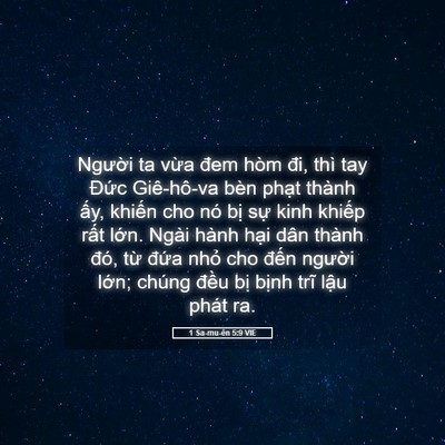Picture 05 - 1 Sa-mu-ên 5:9 VIE - Người ta vừa đem hòm đi, thì tay Đức - Bible Verse Picture