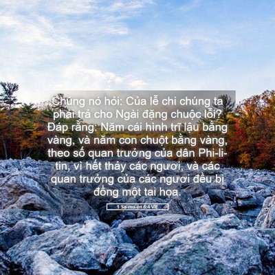 Picture 05 - 1 Sa-mu-ên 6:4 VIE - Chúng nó hỏi: Của lễ chi chúng ta phải - Bible Verse Picture