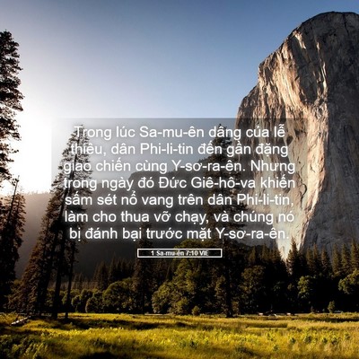 Picture 05 - 1 Sa-mu-ên 7:10 VIE - Trong lúc Sa-mu-ên dâng của lễ thiêu, - Bible Verse Picture