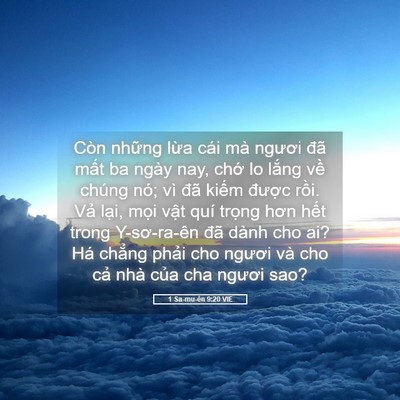 Picture 05 - 1 Sa-mu-ên 9:20 VIE - Còn những lừa cái mà ngươi đã mất ba - Bible Verse Picture