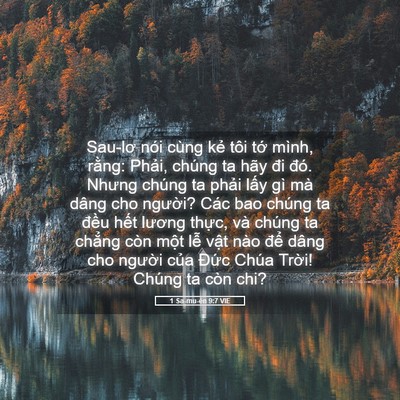 Picture 05 - 1 Sa-mu-ên 9:7 VIE - Sau-lơ nói cùng kẻ tôi tớ mình, rằng: - Bible Verse Picture