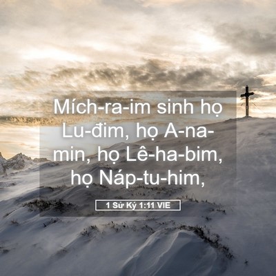 Picture 05 - 1 Sử Ký 1:11 VIE - Mích-ra-im sinh họ Lu-đim, họ A-na-min, - Bible Verse Picture