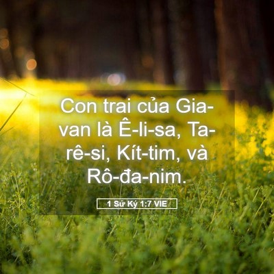 Picture 05 - 1 Sử Ký 1:7 VIE - Con trai của Gia-van là Ê-li-sa, Ta-rê-si, - Bible Verse Picture