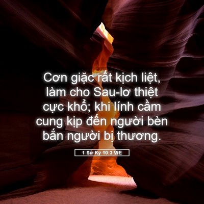 Picture 05 - 1 Sử Ký 10:3 VIE - Cơn giặc rất kịch liệt, làm cho Sau-lơ - Bible Verse Picture
